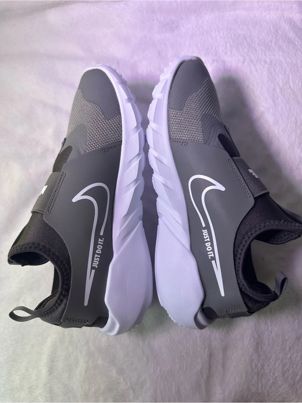 Nike  Grey and White Slip-On Sneaker